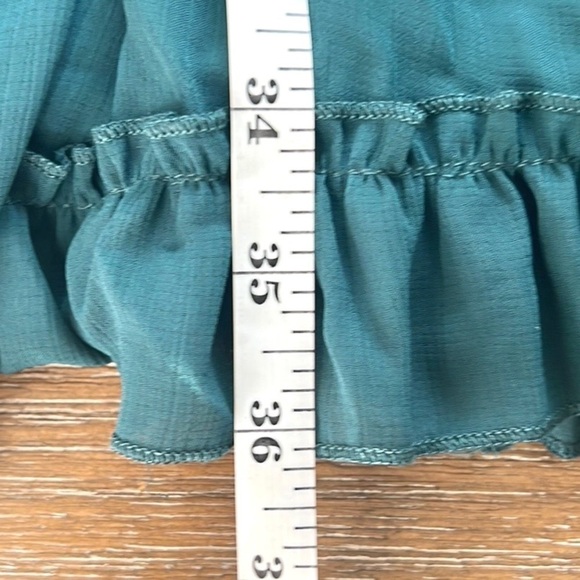 VETOZZA,OPEN BACK DRESS, Emerald Green Ruffled, Completely Lined,GORGEOUS, L - Picture 16 of 16